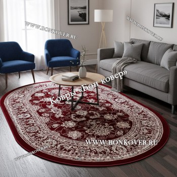 Турецкий Ковер Для гостиной дизайн 80 красный Овал